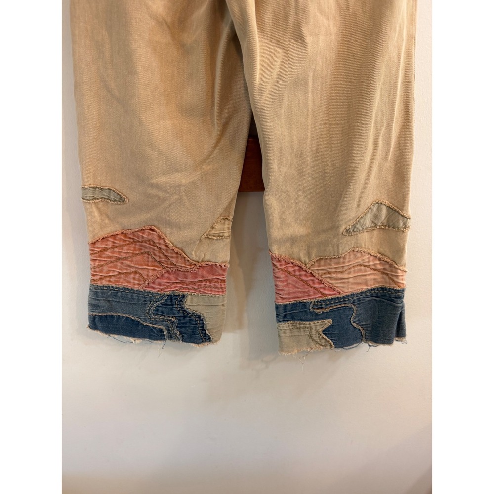 Free People We The Free Golden Vibes Jeans Embroidered Wide Leg Crop 30 Boho - Picture 6 of 10